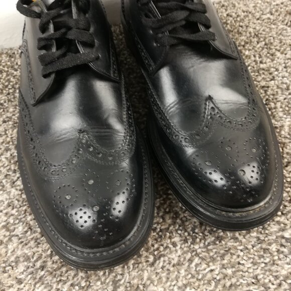 Coach Noah Mens Wingtip Oxford Leather Shoes Black Size 10.5 D Italy Made main image 6